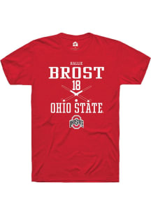 Hallie Brost  Ohio State Buckeyes Red Rally NIL Sport Icon Short Sleeve T Shirt