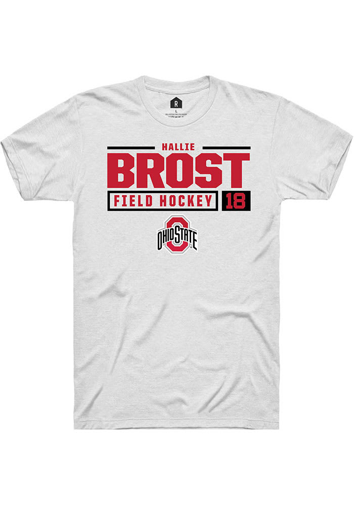 Hallie Brost Ohio State Buckeyes Rally NIL Stacked Box Short Sleeve T Shirt