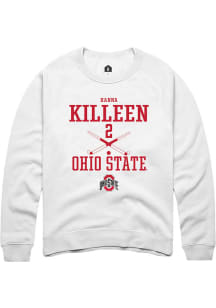 Hanna Killeen  Rally Ohio State Buckeyes Mens White NIL Sport Icon Long Sleeve Crew Sweatshirt