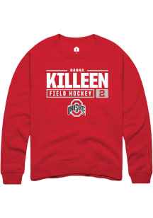 Hanna Killeen  Rally Ohio State Buckeyes Mens Red NIL Stacked Box Long Sleeve Crew Sweatshirt