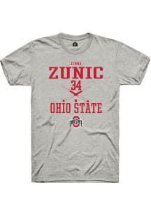 Jenna Zunic  Ohio State Buckeyes Ash Rally NIL Sport Icon Short Sleeve T Shirt