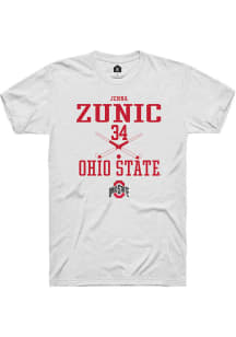 Jenna Zunic  Ohio State Buckeyes White Rally NIL Sport Icon Short Sleeve T Shirt