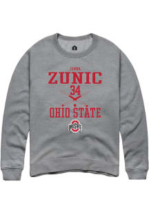 Jenna Zunic  Rally Ohio State Buckeyes Mens Graphite NIL Sport Icon Long Sleeve Crew Sweatshirt