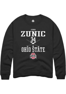 Jenna Zunic  Rally Ohio State Buckeyes Mens Black NIL Sport Icon Long Sleeve Crew Sweatshirt