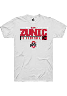 Jenna Zunic  Ohio State Buckeyes White Rally NIL Stacked Box Short Sleeve T Shirt