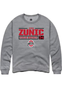 Jenna Zunic  Rally Ohio State Buckeyes Mens Graphite NIL Stacked Box Long Sleeve Crew Sweatshirt