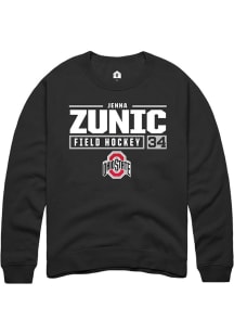 Jenna Zunic  Rally Ohio State Buckeyes Mens Black NIL Stacked Box Long Sleeve Crew Sweatshirt