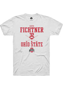 Katie Fichtner  Ohio State Buckeyes White Rally NIL Sport Icon Short Sleeve T Shirt