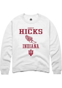Garrett Hicks Rally Mens White Indiana Hoosiers NIL Sport Icon Track Crew Sweatshirt