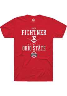 Katie Fichtner  Ohio State Buckeyes Red Rally NIL Sport Icon Short Sleeve T Shirt