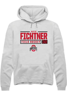 Katie Fichtner  Rally Ohio State Buckeyes Mens White NIL Stacked Box Long Sleeve Hoodie