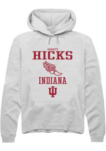 Garrett Hicks Rally Mens White Indiana Hoosiers NIL Sport Icon Track Hooded Sweatshirt