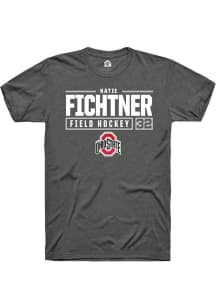 Katie Fichtner  Ohio State Buckeyes Dark Grey Rally NIL Stacked Box Short Sleeve T Shirt