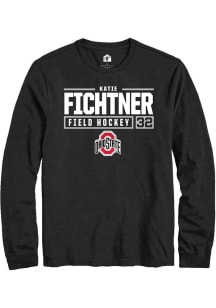 Katie Fichtner  Ohio State Buckeyes Black Rally NIL Stacked Box Long Sleeve T Shirt