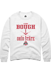 Leanne Bough  Rally Ohio State Buckeyes Mens White NIL Sport Icon Long Sleeve Crew Sweatshirt