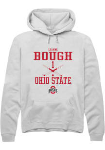 Leanne Bough  Rally Ohio State Buckeyes Mens White NIL Sport Icon Long Sleeve Hoodie