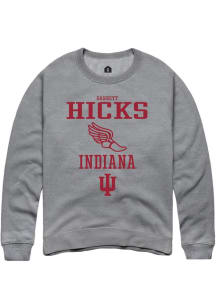 Garrett Hicks Rally Mens Graphite Indiana Hoosiers NIL Sport Icon Track Crew Sweatshirt