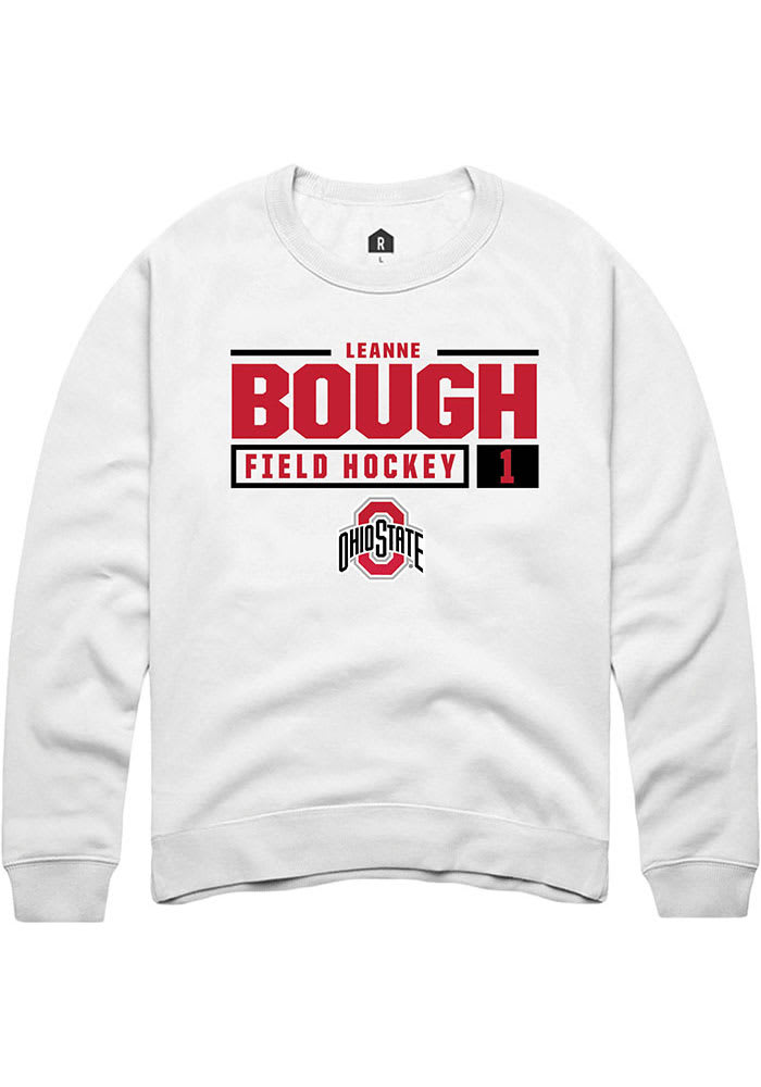 Leanne Bough Rally Ohio State Buckeyes Mens NIL Stacked Box Long Sleeve Crew Sweatshirt