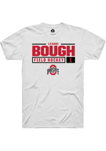 Leanne Bough  Ohio State Buckeyes White Rally NIL Stacked Box Short Sleeve T Shirt