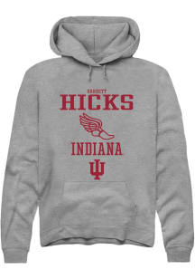 Garrett Hicks Rally Mens Graphite Indiana Hoosiers NIL Sport Icon Track Hooded Sweatshirt