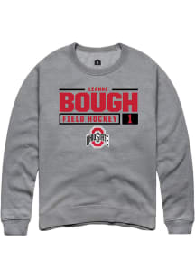 Leanne Bough  Rally Ohio State Buckeyes Mens Graphite NIL Stacked Box Long Sleeve Crew Sweatshir..