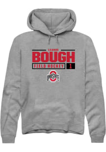 Leanne Bough  Rally Ohio State Buckeyes Mens Graphite NIL Stacked Box Long Sleeve Hoodie