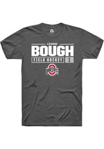 Leanne Bough  Ohio State Buckeyes Dark Grey Rally NIL Stacked Box Short Sleeve T Shirt