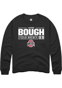 Leanne Bough  Rally Ohio State Buckeyes Mens Black NIL Stacked Box Long Sleeve Crew Sweatshirt