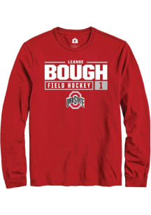 Leanne Bough  Ohio State Buckeyes Red Rally NIL Stacked Box Long Sleeve T Shirt