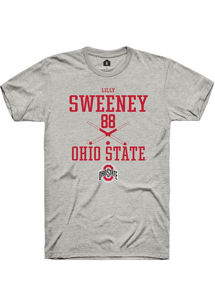 Lilly Sweeney  Ohio State Buckeyes Ash Rally NIL Sport Icon Short Sleeve T Shirt