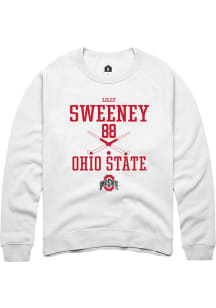 Lilly Sweeney  Rally Ohio State Buckeyes Mens White NIL Sport Icon Long Sleeve Crew Sweatshirt