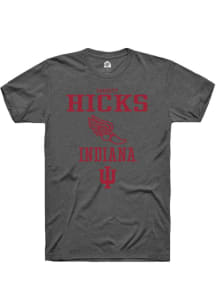 Garrett Hicks Dark Grey Indiana Hoosiers NIL Sport Icon Track Short Sleeve T Shirt