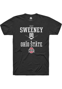 Lilly Sweeney  Ohio State Buckeyes Black Rally NIL Sport Icon Short Sleeve T Shirt