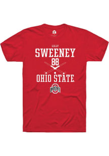 Lilly Sweeney  Ohio State Buckeyes Red Rally NIL Sport Icon Short Sleeve T Shirt