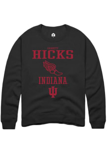 Garrett Hicks Rally Mens Black Indiana Hoosiers NIL Sport Icon Track Crew Sweatshirt