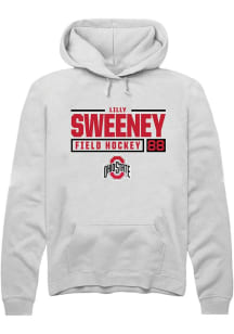 Lilly Sweeney  Rally Ohio State Buckeyes Mens White NIL Stacked Box Long Sleeve Hoodie