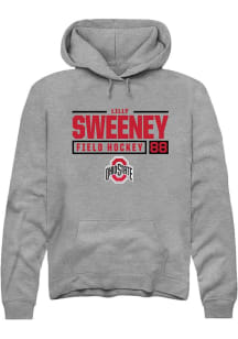 Lilly Sweeney  Rally Ohio State Buckeyes Mens Graphite NIL Stacked Box Long Sleeve Hoodie