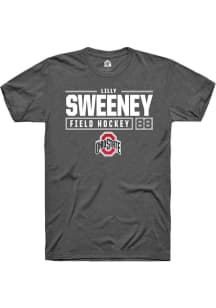 Lilly Sweeney  Ohio State Buckeyes Dark Grey Rally NIL Stacked Box Short Sleeve T Shirt