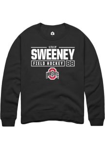 Lilly Sweeney  Rally Ohio State Buckeyes Mens Black NIL Stacked Box Long Sleeve Crew Sweatshirt