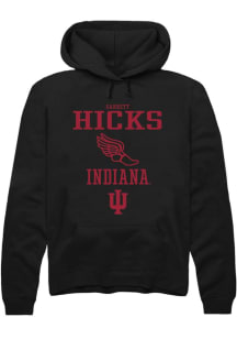 Garrett Hicks Rally Mens Black Indiana Hoosiers NIL Sport Icon Track Hooded Sweatshirt