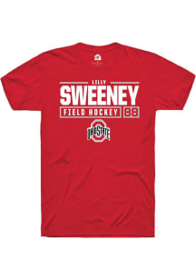 Lilly Sweeney  Ohio State Buckeyes Red Rally NIL Stacked Box Short Sleeve T Shirt