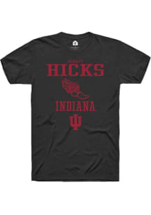 Garrett Hicks Black Indiana Hoosiers NIL Sport Icon Track Short Sleeve T Shirt