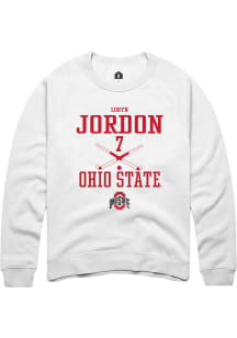 Loryn Jordon  Rally Ohio State Buckeyes Mens White NIL Sport Icon Long Sleeve Crew Sweatshirt