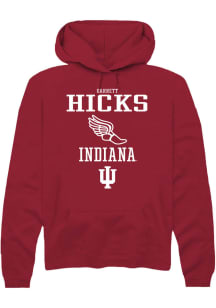 Garrett Hicks Rally Mens Red Indiana Hoosiers NIL Sport Icon Track Hooded Sweatshirt
