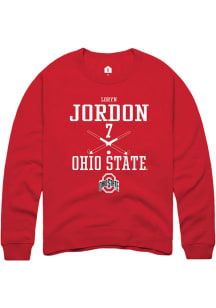 Loryn Jordon  Rally Ohio State Buckeyes Mens Red NIL Sport Icon Long Sleeve Crew Sweatshirt