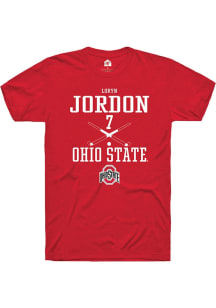 Loryn Jordon  Ohio State Buckeyes Red Rally NIL Sport Icon Short Sleeve T Shirt