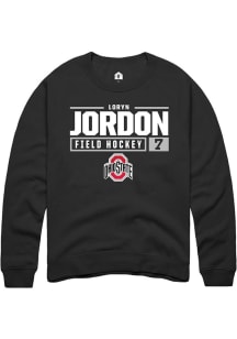 Loryn Jordon  Rally Ohio State Buckeyes Mens Black NIL Stacked Box Long Sleeve Crew Sweatshirt