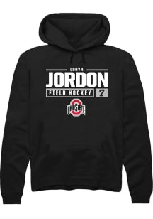 Loryn Jordon  Rally Ohio State Buckeyes Mens Black NIL Stacked Box Long Sleeve Hoodie