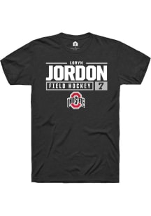 Loryn Jordon  Ohio State Buckeyes Black Rally NIL Stacked Box Short Sleeve T Shirt