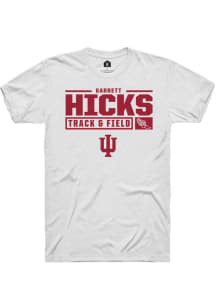 Garrett Hicks White Indiana Hoosiers NIL Stacked Box Track Short Sleeve T Shirt